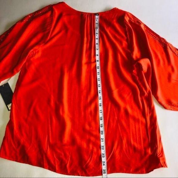 Jennifer Lopez Women's Sequin Orange Blouse Sz M - Picture 11 of 15